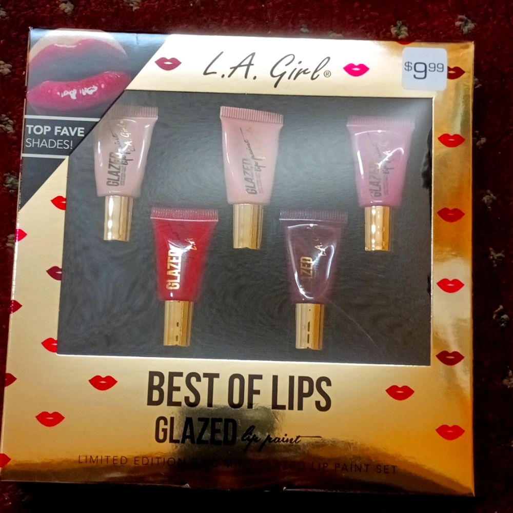 L.A. Girl Best of Lips Glazed Limited Edition 5 PC mini Glazed Lip Paint Set